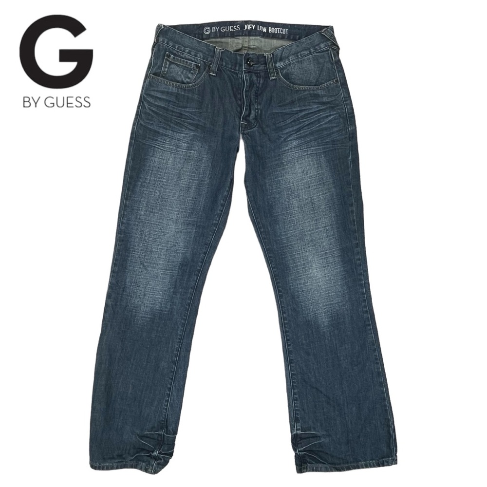 G by Guess Men 34x32 Joey Low Bootcut Dark Wash Demin Jeans‎